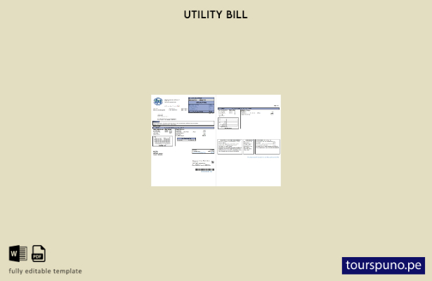 listo para imprimir plantilla de factura de servicios públicos de electricidad (